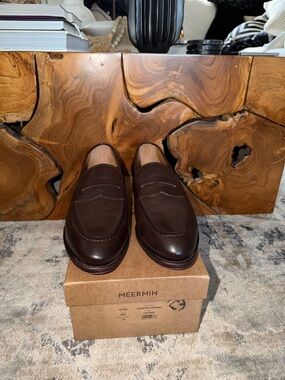 Meermin Dark Brown Leather Penny Loafers